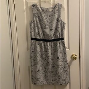 Loft Gray flower tank dress medium petite